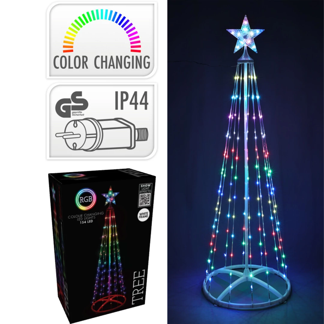 RGB ledes fa 150 cm 154 led fehér