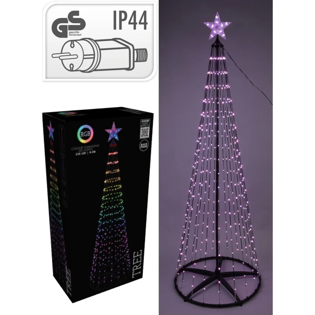 RGB ledes fa 300 cm 550 led multicolour