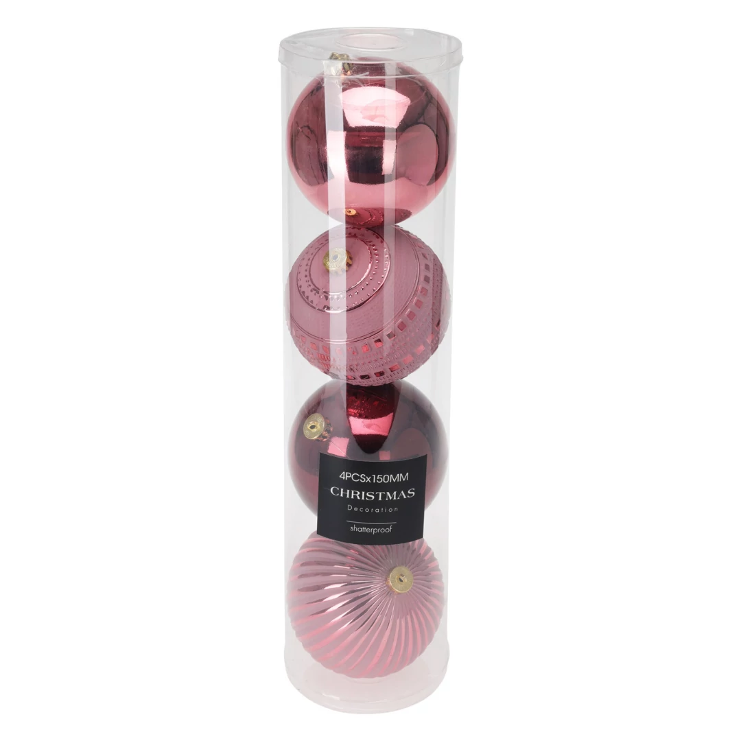 Gömb szett 4 db-os 150 mm dark pink