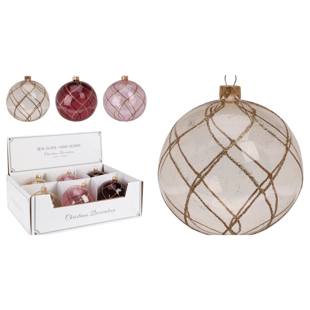 Gömb rácsozott 10 cm kézi festés