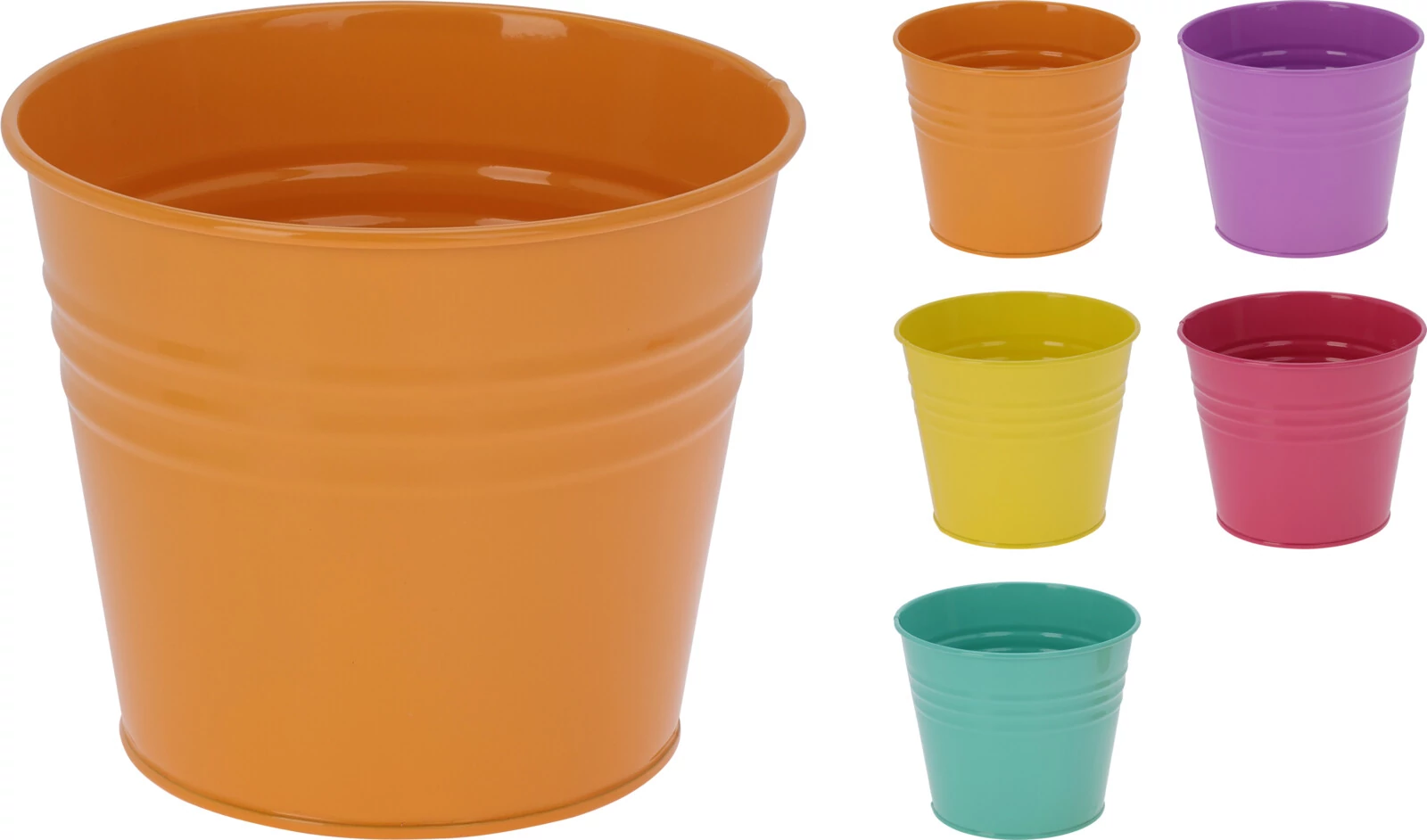 Színes cink kaspó élénk 17 cm