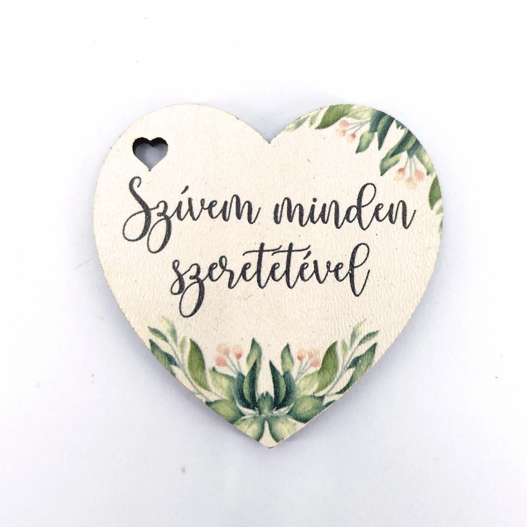 Fa tábla szív alakú 5x5 cm 5 db, 