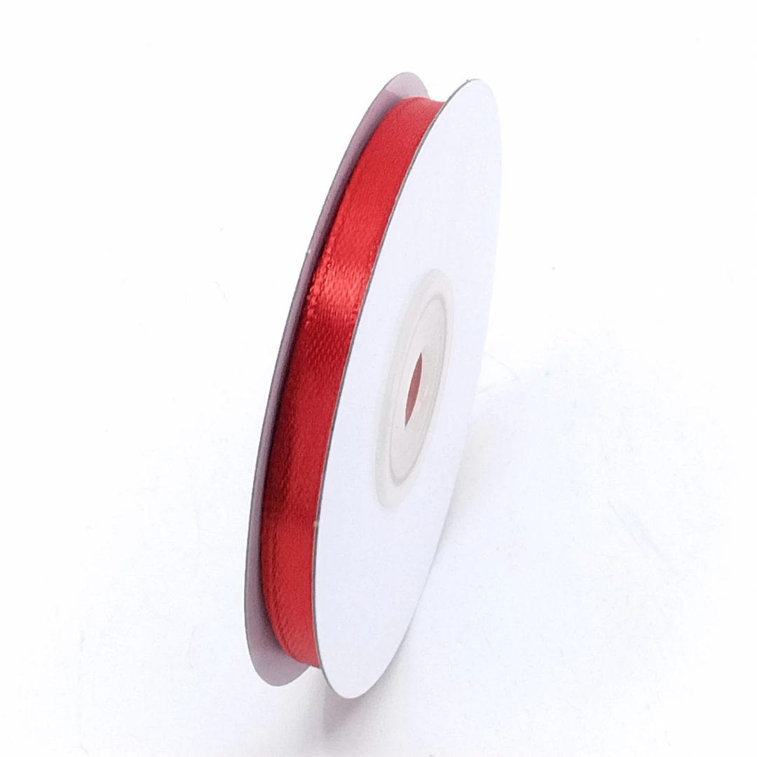 Szatén szalag  6 mm 22,86 m, SS-SZ-06-001 piros