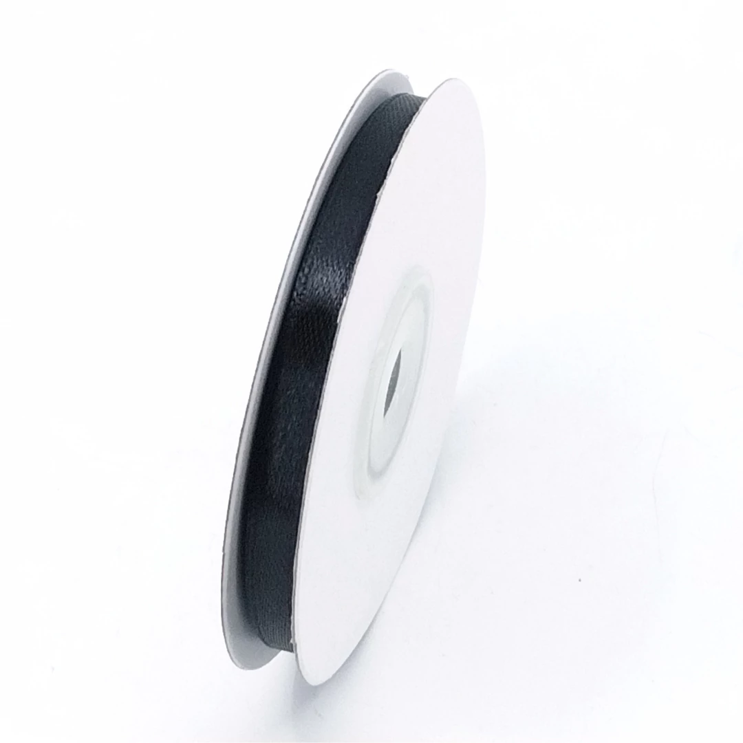 Szatén szalag  6 mm 22,86 m, SS-SZ-06-045 fekete