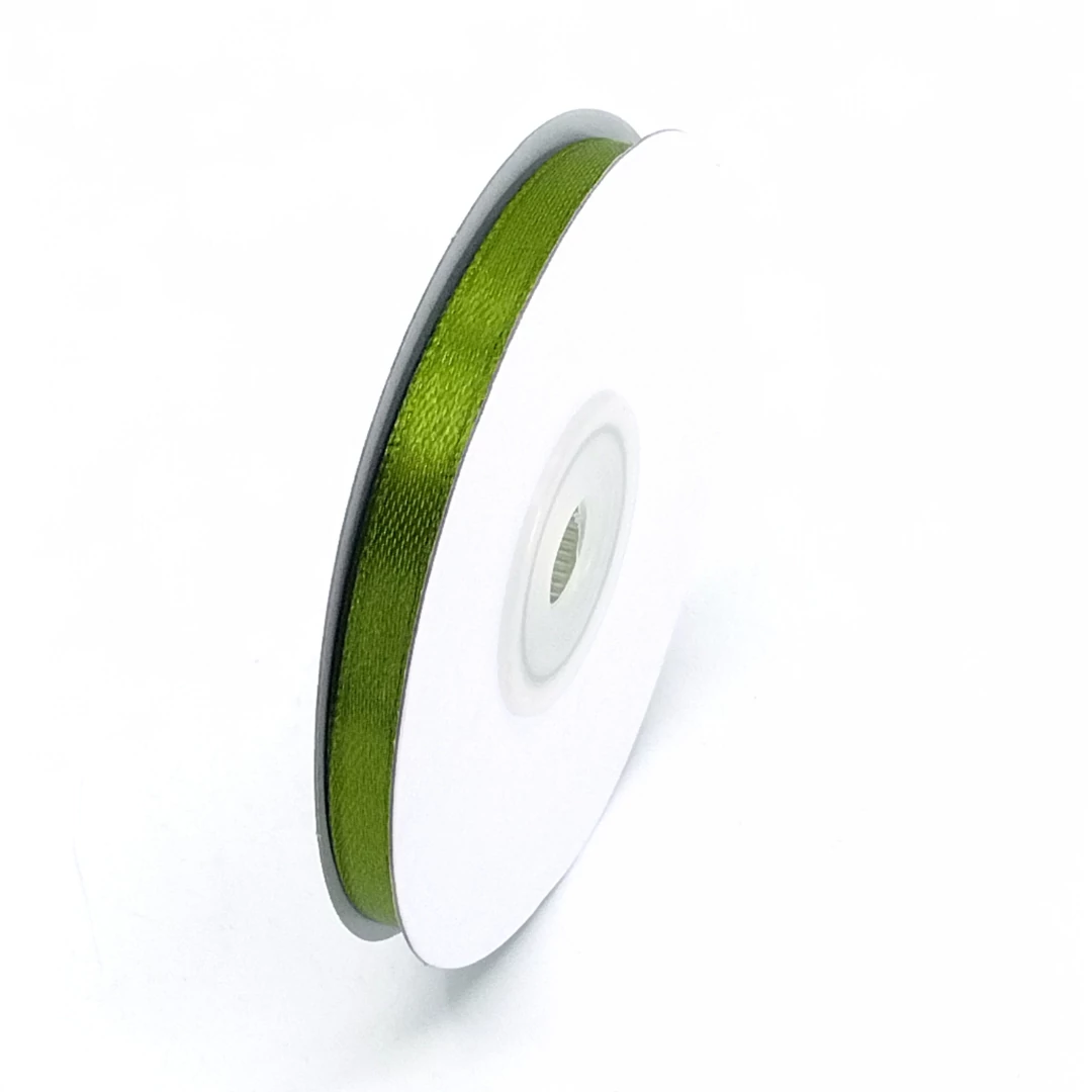 Szatén szalag  6 mm 22,86 m, SS-SZ-06-047 sötét mohazöld
