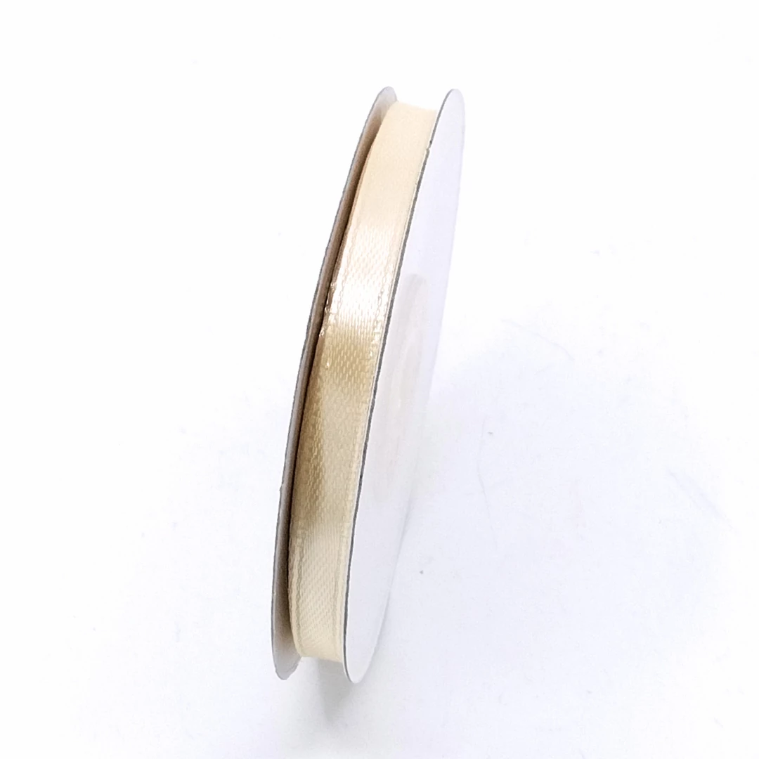 Szatén szalag  6 mm 22,86 m, SS-SZ-06-076 krém